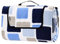 DETEX® Picknickdecke Campingdecke XXL 200x200 cm Wasserdicht Wärmeisoliert Waschbar Fleece Faltbar für 4-6 Personen Garten Stranddecke Quadrate-Blau