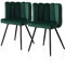 TUKAILAi Velvet Dining Chairs Set of 2 Thick Padded Seat Kitchen Accent Chairs with Backrest and Metal Legs Lounge Leisure Armchair for Living room Room Bedroom Chair Green