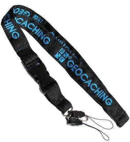 Schlüsselband GC Woven Lanyard Schwarz/Blau Original Geocacher Ausrüstung
