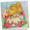 Ideen mit Herz Diamond-Painting-Grußkarte | Strass-Edition | 16 x 16 cm | 370 g/m² | inkl. Steine, Umschlag & Werkzeug (Küken mit pinken Blüten)