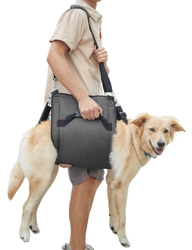COODEO Dog Carry Sling, Zaino di emergenza Pet Gambe Supporto Dog Lift Harness, Cane Carrier per Cani Artrite (XXL, nero)