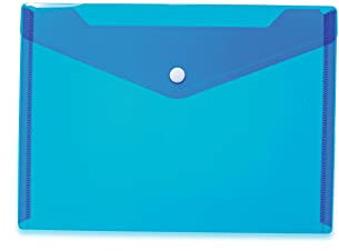 HERMA 20055 Porte-documents format A5 (25 x 18 cm, polypropylène) transparents avec bouton pression pour l'école, l'université, le bureau, les enveloppes en polypropylène bleu