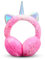 Jagowa 1 cache-oreilles en forme de licorne pour l'hiver, chaud, froid, duveteux, cache-oreilles pour femmes, enfants, filles, adultes, rose