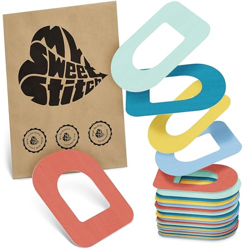 MySweetStitch 25 Ringpatches für Omnipod 5/DASH/EROS oval Pastel | Stabilisiert ablösende Ränder, Mitte bleibt frei, wasserfest und flexibel, bis zu 3 Tage Halt