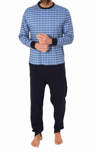 Normann Care Herren Pflegeoverall Langarm Einteiler Schlafanzug mit Reissverschluss am Rücken und Bein