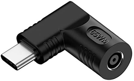 chenyang Conector USB C de 65 W, conector DC Jack 4,5 x 3,0 mm, entrada a USB tipo C, 90 grados, adaptador de alimentación para portátil y teléfono