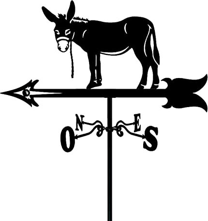 Esel-Flugzeug-Silhouette-Wetterfahnen Edelstahl-Wetterfahnen-Messwerkzeuge Wetterhahn mit Anti-Rost-Beschichtung Langlebig Outdoor-Gärten Häuser Terrasse Rasen