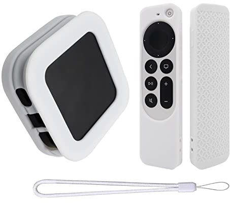 Schutzhülle für Apple TV 4K und Siri Remote 3. Generation 2022 (1 Set), Fernbedienungshülle, rutschfest, stoßfest und sturzsicher Silikonhülle mit Umhängeband. Faltbare Schutzhülle