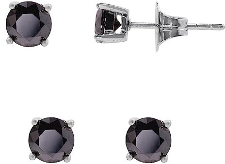 Heideman Ohrringe Damen silber farbend Chloe aus Edelstahl Kette für Frauen mit Stein schwarz