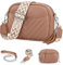 JUYANO Crossbody Bag Damen Leder, Kleine Umhängetasche mit Breitem Gurt, Stylisch Handtasche Umhängetasche Damen mit Kartenschlitz Abnehmbar Schultergurt