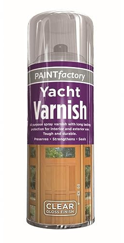 Z&A Clear Yacht Varnish Spray 400ML - All Purpose Tough, Durable Excellent Coverage Gloss Finishing - Quick Drying Interior and Exterior Use - Easy Application - For Metal, Wood And Plastic (1)