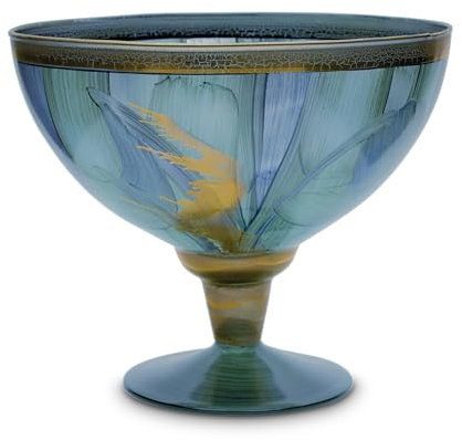 Bol bleu clair/verdâtre sur pied Linda - Aqua de Angela - New Wiener Werkstätte