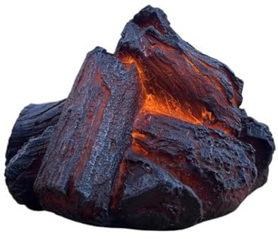 GUERNSEY Chimenea de Interior Lámpara de carbón simulado, Accesorios for Disparar fogatas, Adornos de decoración de Escena de Ambiente, Pila de Fuego de carbón Falso Calentador de Chimenea