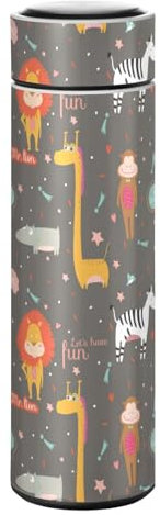 KAAVIYO Animal Lion Drôle Bouteille d'eau Isotherme Mug pour en Acier Inoxydable Isolé