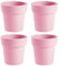 AC - Pack de 4 Macetas con aro Desmontable - Plástico Resistente - Ideal para el Hogar, Plantas, Jardín, Decoración. - Cuidado de Plantas - Forma Redonda - Ø 12 cm - Color: Rosa