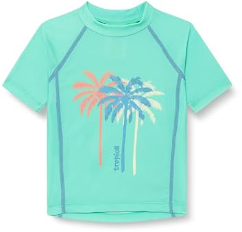 Playshoes UV-Schutz Bade Shirt Unisex Kinder Schwimmshirt Badebekleidung, Palmen Mint, 122/128