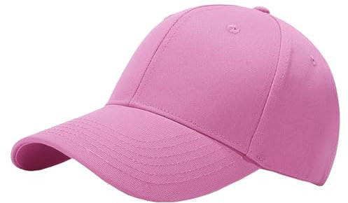 Favuit Baseball Cap Herren Damen, Athletic Baseballkappe Unisex Kappe Verstellbar Einfarbig Basecap Einheitsgröße Baumwolle Sonnenhut für Sport Reisen Draußen (Rosa)