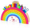 Meetory Schreibtisch Organizer, Regenbogen Stiftehalter Kinder Stifte Organizer, Holz Große Kapazitätstifte Organizer mit 5 Fächern Für Büro Schule Schreibtisch Klassenzimmer Organisation