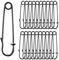 cobee Sicherheitsnadeln Groß, 20 Stück 50mm/2in Sicherheitsnadel Safety Pins Stark Sicherheitsnadeln für Kleidung Rostbeständig Gebogene Sicherheitsnadeln Silber schwarz Sicherheitsnad(Schwarz)