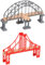PHENOFICE 2st Eisenbahnbrückenmodell Spielzeuge Hängebrücke Spielzeug Modellbahn Zubehör Zugszenen-Layout-Requisite Modelleisenbahnbrücke Spuren Brückenmodell Für Spiele Gleismodell Plastik