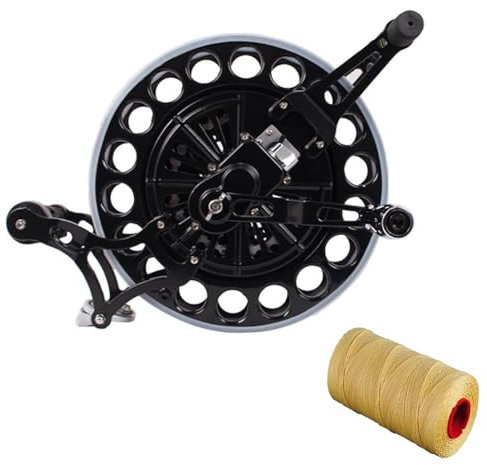 KK-GGL Professionelle Kite -Saitenrolle Für Große Drachen, Hand Halten Sie Stetige Metallwalze Mit Handschuhen, Kite String Line Rollenwinger Mit Abgeschlossenem Griff,Black kit b