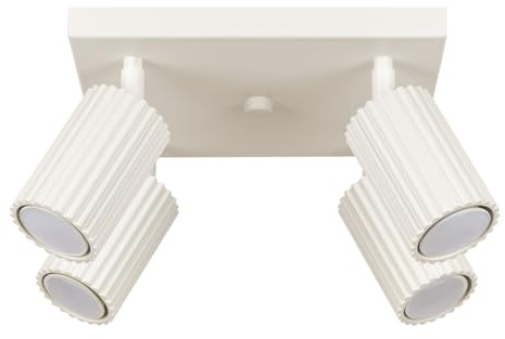 SOLLUX lighting Deckenlampe Deckenleuchte Deckenstrahler Aluminium 4 Flammig 25 x 25 x 16,5 cm Karbon Beige