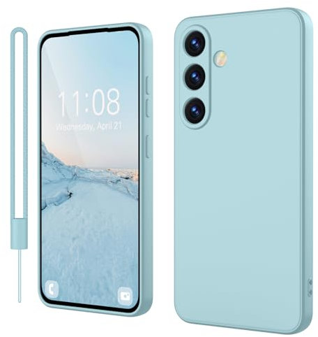 Andwing für Samsung Galaxy A54 Hülle Silikon-Schutzhülle mit Rundumschutz & Kameraschutz | Weiches Kratzfester Mikrofaser-Innenfutter | Kompatibel mit 4G/5G Modellen-Hellblau