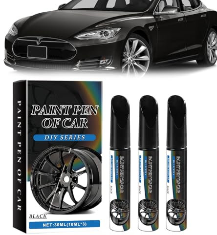 3 Pcs Lackstift Schwarz Felgen Lackstift 30ml Auto Lackstift Schwarz Auto Felgenreparatur Lackstift Felgen Lackstift zum Entfernen von Kratzer, Felgen Lack Reparaturstift, für Auto-und Motorradreifen