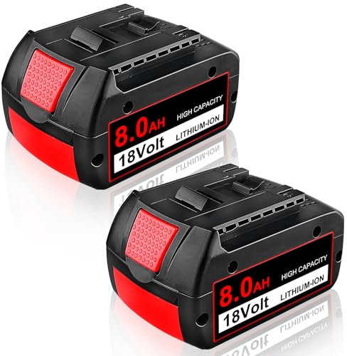 8.0Ah/8000mAh Ersatzakku für Bosch Akku 18V, Ersatzakku für Bosch 18V BAT618 BAT618G BAT609 BAT609G BAT619 BAT619G BAT610G BAT610 BAT618 BAT612 BAT622 18V Akku Ersatzteile (2PCS_18V)