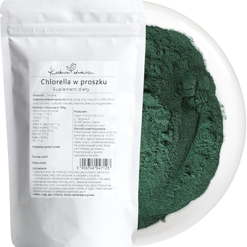 Chlorella Pulver Superfood 250 g | Natürliches Detox & Immunsystem-Support | Pflanzliches Eiweiß für Smoothies & Shakes | Vegan & Rein | KUCHNIA ZDROWIA