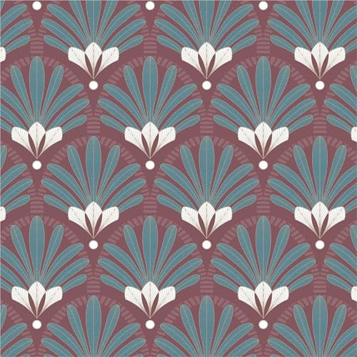 Ugépa Vliestapete Elegance M53310 10.05 x 0.53 m Rot Weiß Art Deco