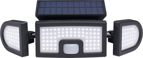 LED Strahler Solar Bewegungsmelder Fernbedienung 2400mAh Akku IP54