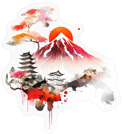 Japan Natur Symbole Landschaft Sticker Aufkleber
