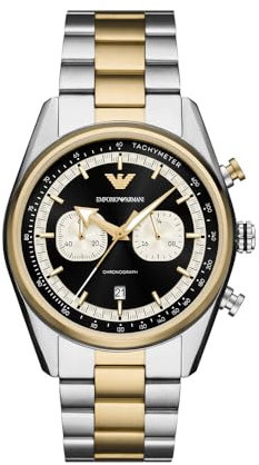 EMPORIO ARMANI Herren Analog Quarz Uhr mit Edelstahl Armband AR11678