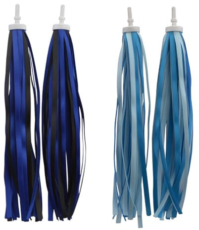 ThaiRoot 2 Pair Fahrradlenker Streamer Kinder Fahrrad Luftschlangen Fahrrad Griffe Ribbon Bunte Quasten Bänder Kids Fahrrad Zubehör Kinder Roller Deko Farbige Fahrrad Lenker Banner,Tiefblau+marineblau