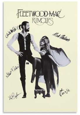 Duboueu Fleetwood Poster Mac Music Band Album Vintage Cover Signed Für Zimmer, Ästhetische Leinwand-Wandkunst, Schlafzimmer-Dekor Poster 12x18inch(30x45cm)