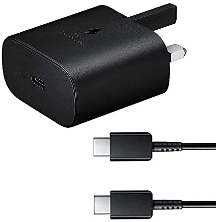 25W Samsung Fast Charger Plug With 1.5M USB C Cable Compatible with Galaxy Smartphones and Other USB Type C Devices, 3A adapter plug. Super Fast Charge/Charging