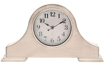 Mantel Clock White Vintage Face 36cm Widdop & Co Hometime W3017