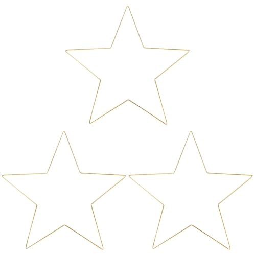 Warmhm 3StüCk 11,8 Zoll GroßE Sterne in Metallform Weihnachtsdekorationen in Goldsternform Wanddekorationen Zum AufhäNgen Geeignet FüR Fensterdekorationen Zu Hause Im GeschäFt Auf Partys