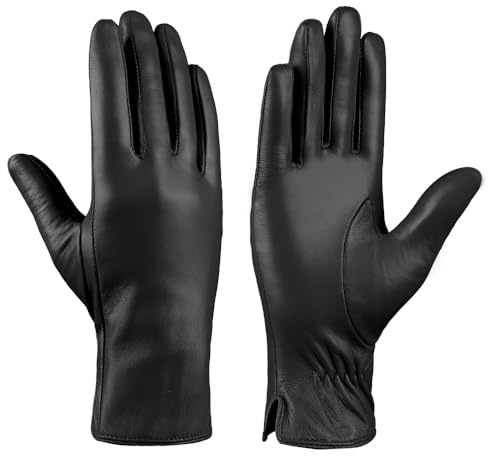 Damen Lederhandschuhe Kaschmir gefüttert Warmer Winter Autofahren Handschuh