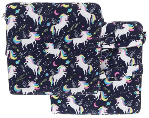 HAMPPLIES Kindersitzsitzerhöhung für Junge Mädchen mit Waschbarem Twill Material und Schwammkern Niedliches Einhorn Sitzpolster für Restaurant und Theatergebrauch