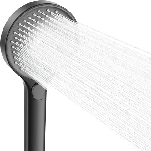 Ronvie Pressure Boosting Shower Head with 3-Mode Spray for Electric Shower | Power Shower head with Central Water Column Mode, High Pressure Shower Head for Shower Experience, Black