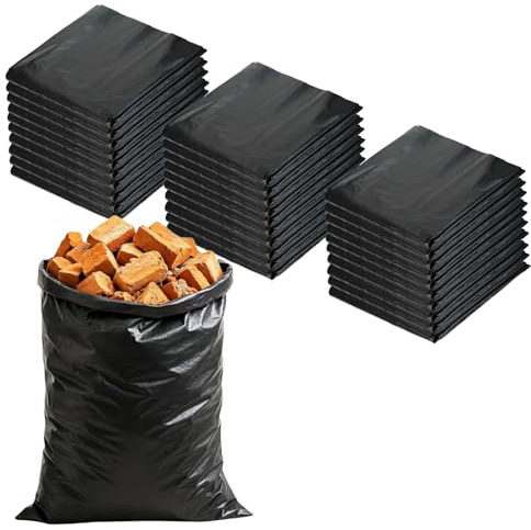 SYF-UN 30 Pack 120L Heavy Duty Refuse Sacks - 45 Microns Recyclable Bin Bags, Leak Resistant, Eco-Friendly, Durable Waste Disposal Bags for Household & Commercial Use Extra Strong