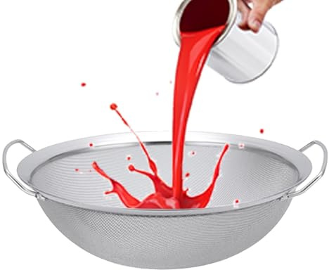 Fine Mesh Filter, 60 Mesh Emulsion Honey Strainer, Stainless Steel Round Sifter, Wire Sieve with Handle for Engine Coolant, House, Glaze, Paint, Cooking, and Craft Use