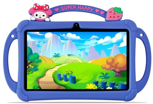 PRITOM 7-Zoll-Tablets für Kinder, WLAN-Tablets für Kinder, 32 GB ROM, erweiterbar auf 512 GB, Tablet für Kleinkinder, Kindersicherung, Bluetooth, Dual-Kamera, Lern- und Spiel-Apps für Kinder
