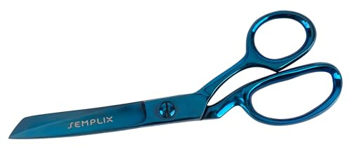 Semplix Schneiderschere 20 cm – Stoffschere für präzise Stoffzuschnitte, ergonomische Stoff- & Nähschere, robust, scharf & langlebig, blau