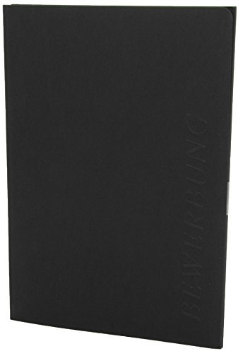 Exacompta 49701B Bewerbungsmappe EXCELLENCE in Leinenoptik. Aus extra starkem Colorspan-Karton vertikale Prägung 3-teilig mit 2 Klemmschienen für DIN A4 schwarz