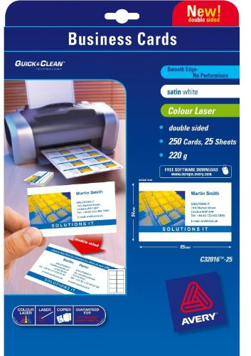 Avery Quick&Clean Visitenkarten 85x54mm (x25) 8,5cm, 5,4cm