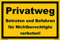 Kleberio® Warn Schild 30 x 20 cm Einfahrt - Privatweg Betreten und Befahren für Nichtberechtigte verboten! - stabile Aluminiumverbundplatte