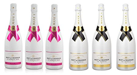 Lot Découverte Champagnes Moët & Chandon 3 Ice Impérial et 3 Rosé Imperial 75cL